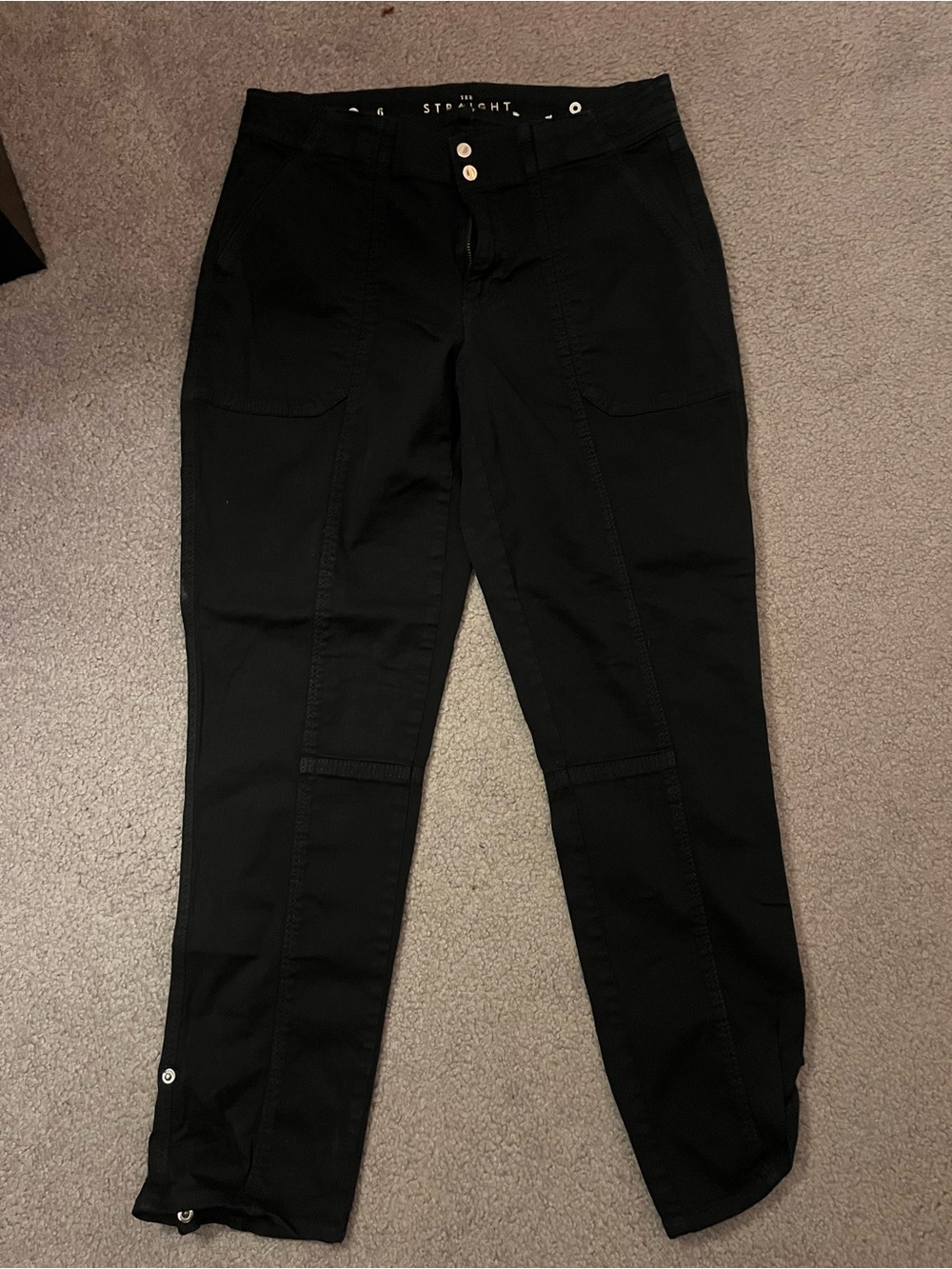 White House Black Market Black Straight-Leg Jeans